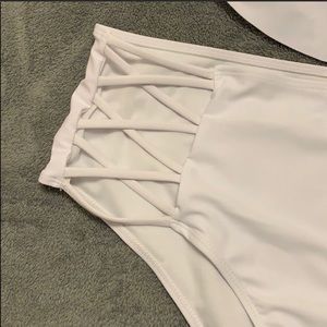 Swim - Women’s White Crisscross Swimsuit Swim - Women’s White Crisscross Swimsuit